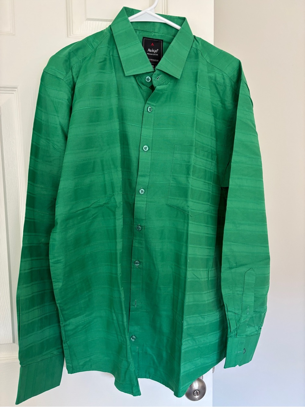 Brand New Aviqo Premium Cotton Green Formal Dress Shirt XXL (44 cm) – Never Worn